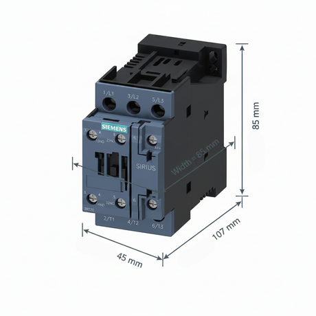 CONTACTOR SIRIUS S0 SIEMENS 10HP 220V 25HP 440V 38A BOBINA 24VDC 1NA+1NC 3RT20281BB40
