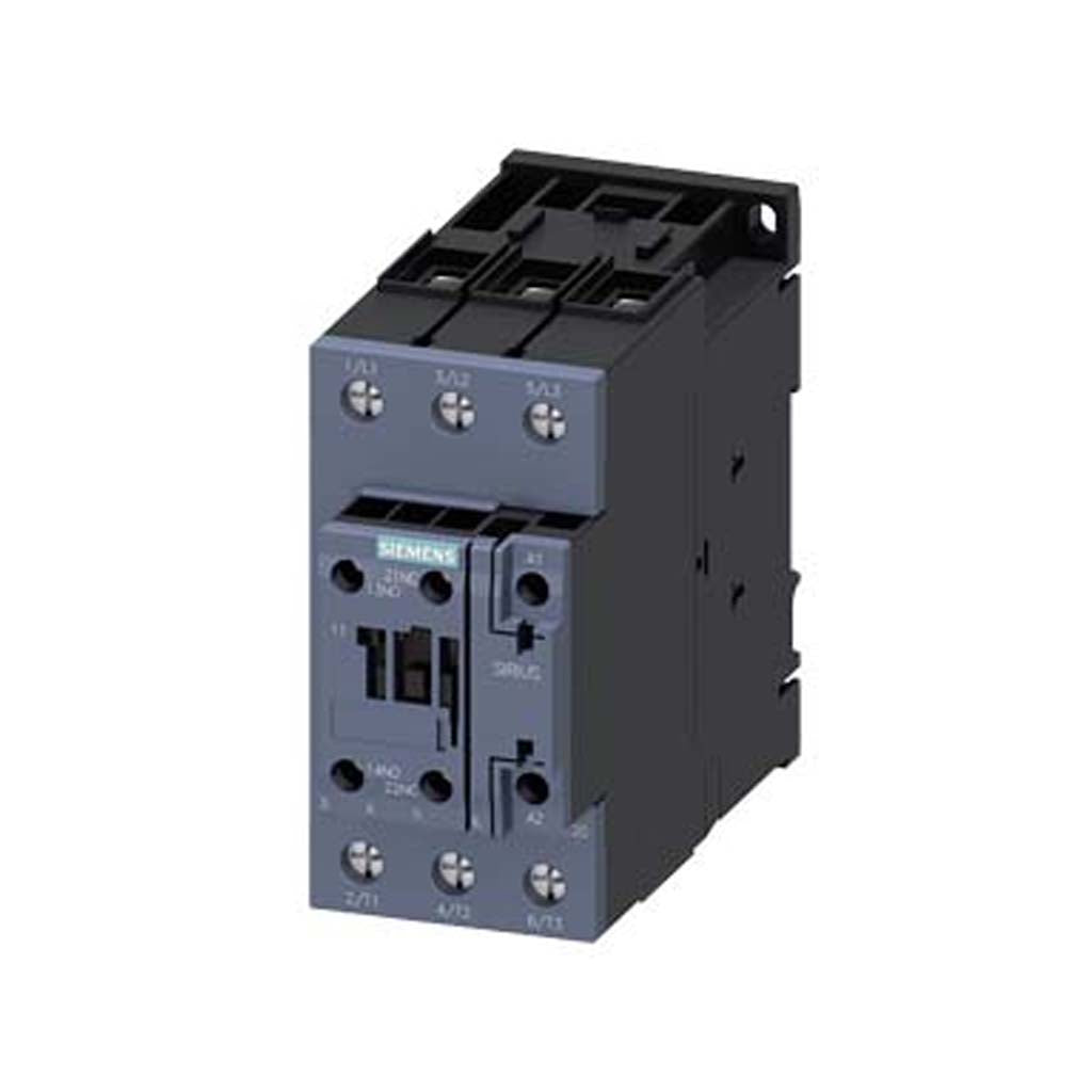CONTACTOR DE POTENCIA AC-3E/AC-3 41A 18.5KW/400V TRIPOLAR 220V AC 1NA+1NC MCA SIEMENS