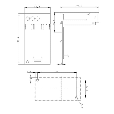 SOPORTE P/RELEVADOR BIMETALICO TAM. S00 3RU29163AA01 SIRIUS SIEMENS