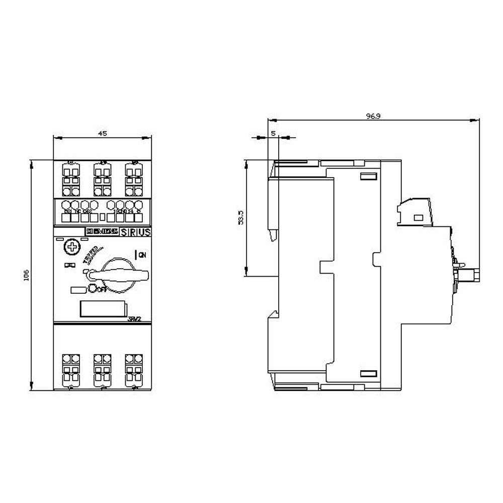 GUARDAMOTOR S00 9-12.5A AUX 1NO 1NC 3RV2 SERIES SIEMENS