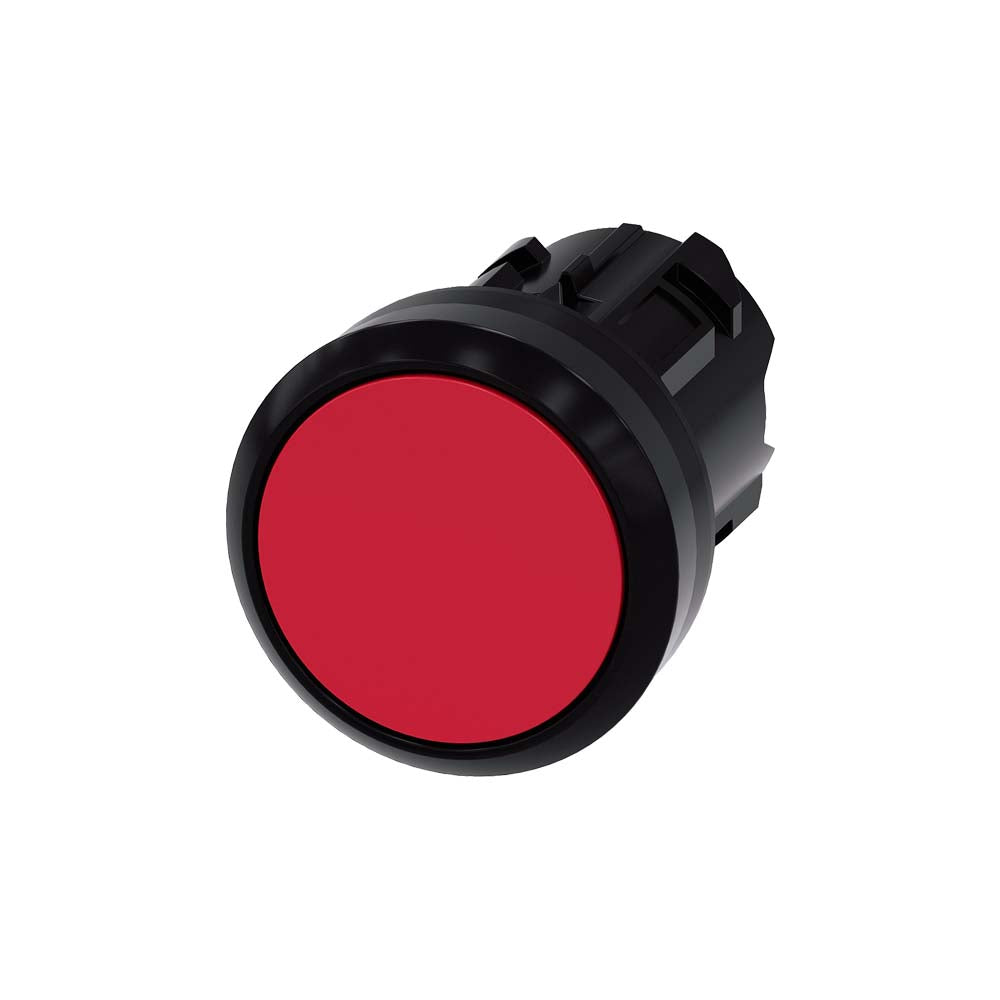 PULSADOR RASANTE 22 MM REDONDO PLASTICO ROJO 3SU1000-0AB20-0AA0 SIEMENS