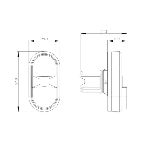 BOTÓN SIEMENS DOBLE TIPO DOMINO 22MM VERDE Y ROJO