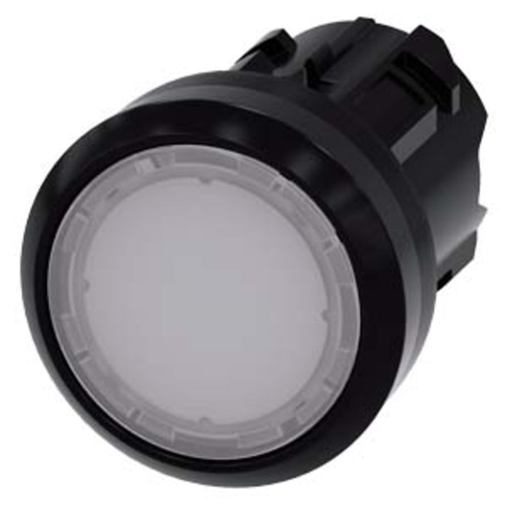 PULSADOR LUMINOSO 22MM REDONDO PLÁSTICO BLANCO BOTÓN RASANTE CON SOPORTE PARA 3 ELEMENTO