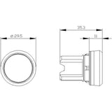 PULSADOR LUMINOSO 22MM REDONDO PLÁSTICO BLANCO BOTÓN RASANTE CON SOPORTE PARA 3 ELEMENTO