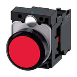 PULSADOR 22 MM REDONDO PLÁSTICO ROJO BOTÓN RASANTE MOMENTÁNEO CON SOPORTE 1 NC 3SU11000AB201CA0 ANTECESOR 3SB32010AA21
