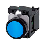 PULSADOR 22 MM REDONDO PLÁSTICO AZUL BOTÓN RASANTE MOMENTÁNEO CON SOPORTE 1 NA 3SU11000AB501BA0 ANTECESOR 3SB32010AA51
