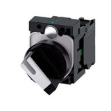 SELECTOR ILUMINABLE 22 MM REDONDO PLÁSTICO BLANCO SELECTOR CORTO 2 POSICIONES O-I SOSTENIDO 1 NA 1NC BORNE DE TORNILLO 3SU11002BF601MA0 ANTECESOR 3SB32012KA11