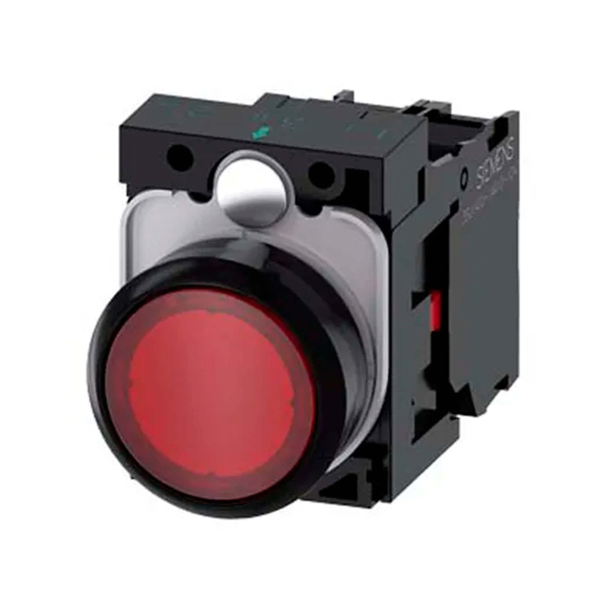 PULSADOR LUMINOSO 22 MM REDONDO PLÁSTICO ROJO BOTÓN RASANTE MOMENTÁNEO CON SOPORTE 1 NC MÓDULO DE LED CON LED INTGR. 24 V AC/DC 3SU11020AB201CA0 ANTECESOR 3SB32470AA21