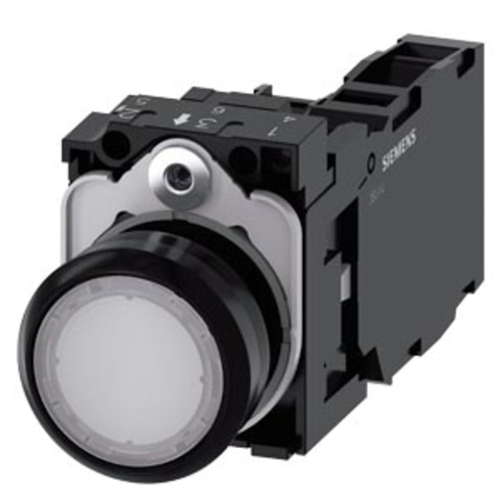 BOTON PULSADOR BLANCO ILUMINADO 110/120VCD/CA 1NA+1NC+LED 3SB32510AA61