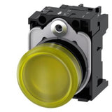 LÁMPARA DE SEÑALIZACIÓN 22 MM REDONDO PLÁSTICO AMARILLO LENTE LISO CON SOPORTE MÓDULO DE LED CON LED INTGR. 110 V AC 3SU11036AA301AA0 ANTECESOR 3SB32486BA30