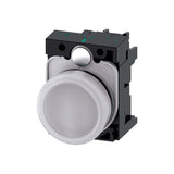 LÁMPARA DE SEÑALIZACIÓN 22 MM REDONDO PLÁSTICO BLANCO LENTE LISO CON SOPORTE MÓDULO DE LED CON LED INTGR. 110 V AC 3SU11036AA601AA0 ANTECESOR 3SB32486BA60