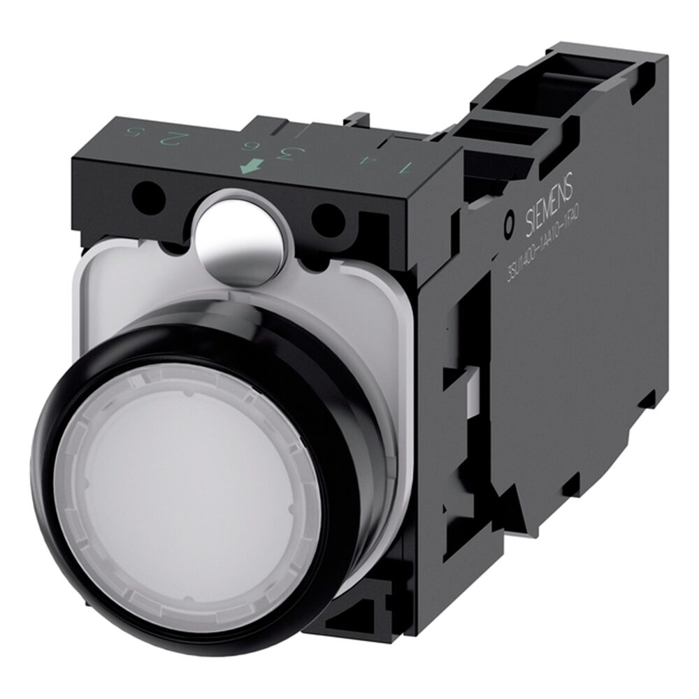 BOTON PULSADOR BLANCO ILUMINADO 230VCA 1NA+1NC+LED 3SB32550AA61