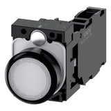 BOTON PULSADOR BLANCO ILUMINADO 230VCA 1NA+1NC+LED 3SB32550AA61