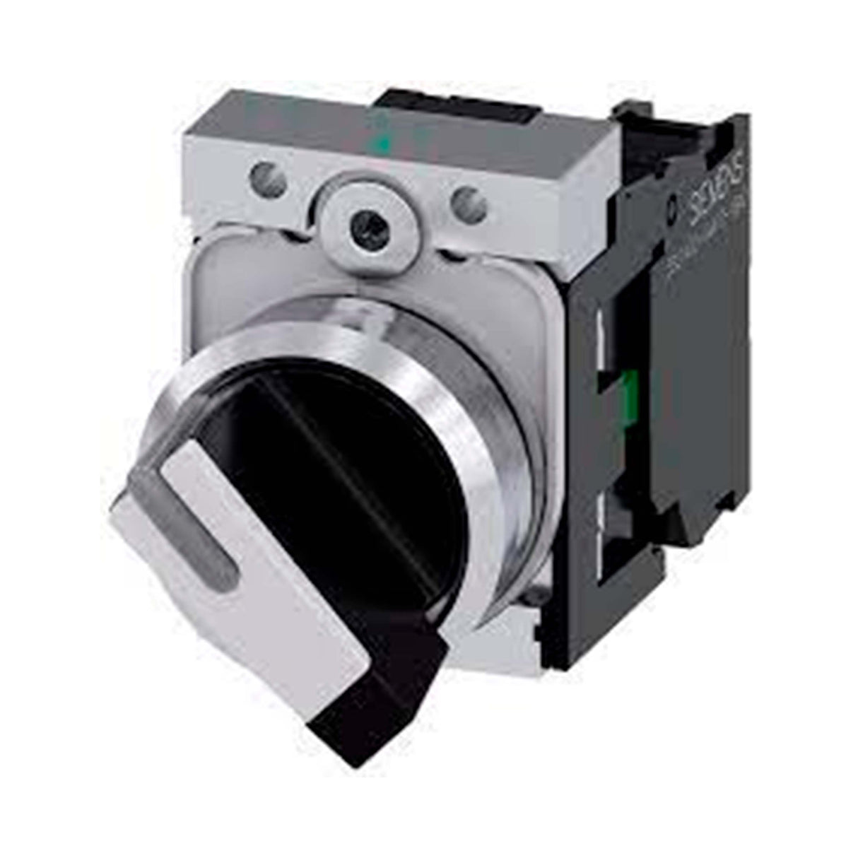 SELECTOR ILUMINABLE 22 MM REDONDO METAL BRILLANTE BLANCO SELECTOR CORTO 2 POSICIONES O-I SOSTENIDO ÁNGULO DE MANIOBRA 90 CON SOPORTE 1 NA 1NC 3SU11502BF601MA0 ANTECESOR 3SB36012KA11