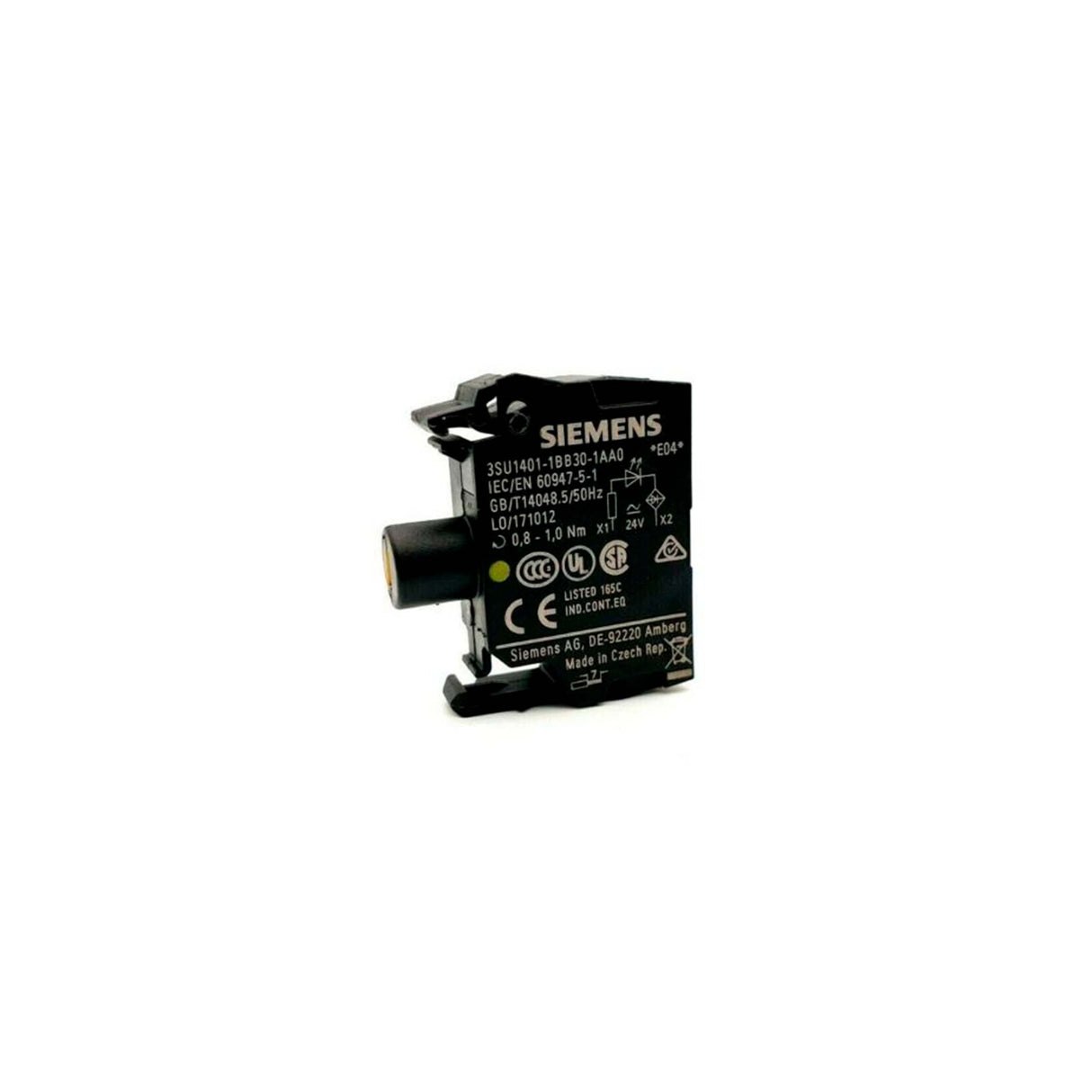 PORTALAMPARA CON LED AMARILLO 24VCA/CC 3SB34001PA