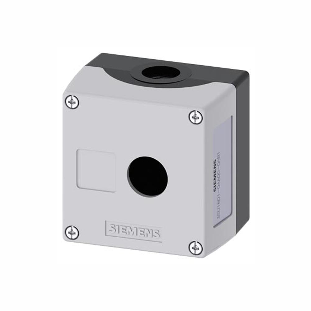 CAJA BOTONERA SIEMENS DE MANDO 22MM REDONDOS PLASTICO GRIS 1 PERFORACION 3SU18010AA000AB1