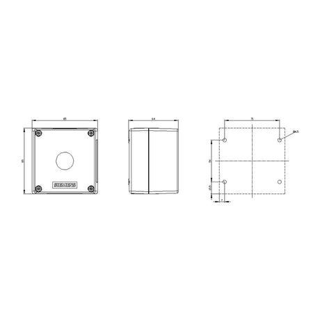 CAJA PARA APARATOS DE MANDO 22MM REDONDO CAJA DE PLASTICO  1 PUNTO DE MANDO DE PLASTICO PUNTO DE MANDO CENTRAL SIN EQUIPAMIENTO MCA SIEMENS