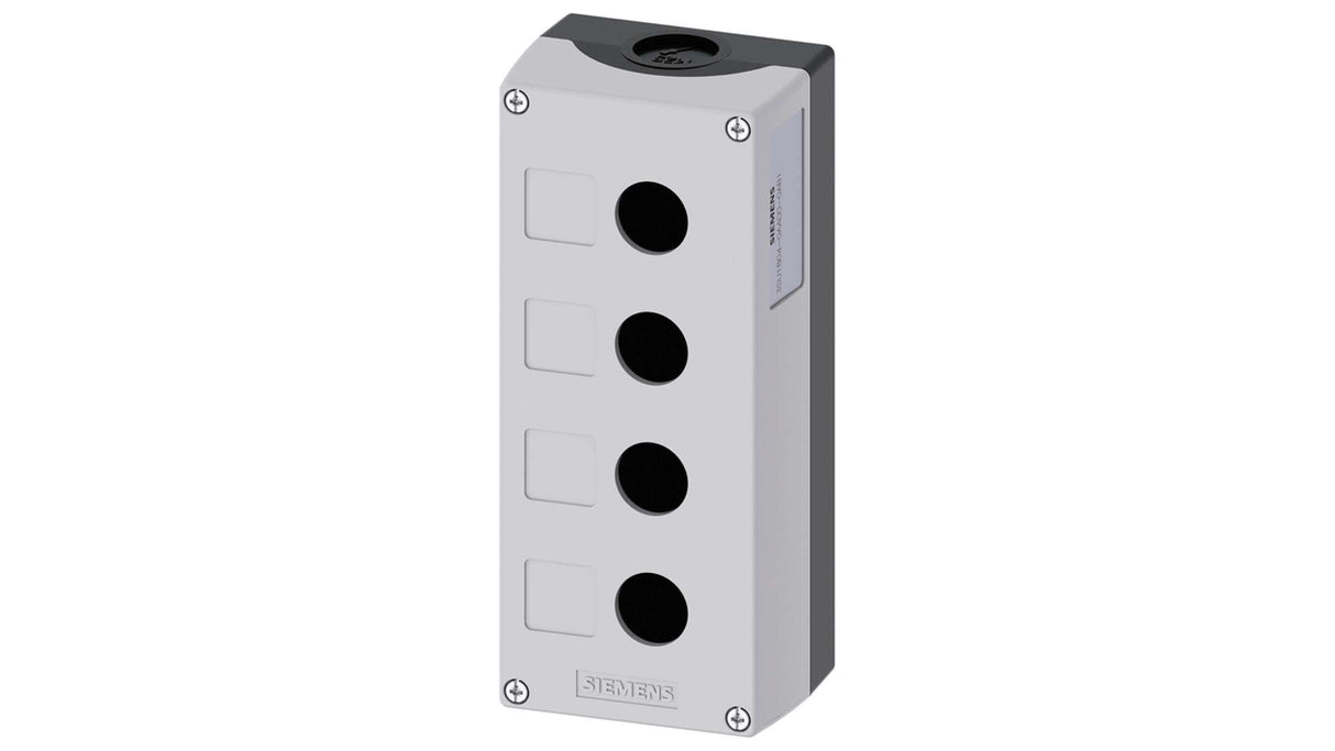 CAJA BOTONERA DE MANDO SIEMENS 22MM DE PLASTICO GRIS 4 PERFORACIONES 3SU18040AA000AB1