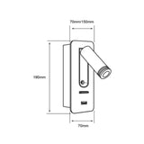 LÁMPARA DE LECTURA EMPOTRABLE LED TECNOLITE 3.4W LUZ SUAVE CÁLIDA AJUSTABLE ***TECNOLITE HAE***