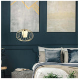LUMINARIA COLGANTE ORO/OPALINO 1X40W. AITANA