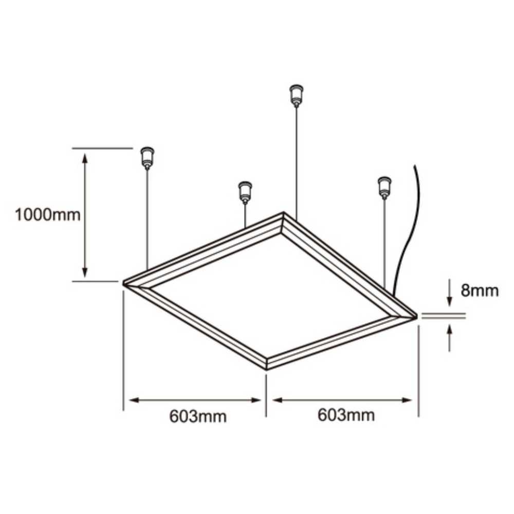 PANEL DE LED 60X60CM 40W 127V LUZ BLANCA NEUTRA 3000LM MCA TECNOLITE ***NO INCLUYE KIT DE SUSPENSION***