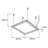 PANEL DE LED 60X60CM 40W 127V LUZ BLANCA NEUTRA 3000LM MCA TECNOLITE ***NO INCLUYE KIT DE SUSPENSION***