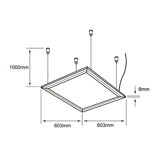 PANEL LED 2X2 SUSPENDIDO/EMPOTRABLE 40 W LUZ DE DIA ATENUABLE LED INTEGRADO