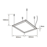 PANEL LED 2X2 SUSPENDIDO/EMPOTRABLE 40 W LUZ DE DIA ATENUABLE LED INTEGRADO