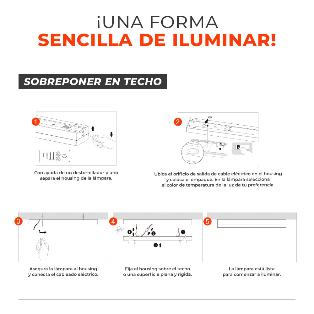LUMINARIO LED SOBREPONER/SUSPENDIDO INT 40W NEGRO