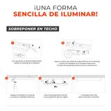 LUMINARIO LED SOBREPONER/SUSPENDIDO INT 40W NEGRO