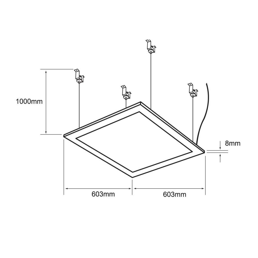 PANEL LED DOMUS IV TECNOLITE PARA SUSPENDER O EMPOTRAR 40W LUZ DE DÍA LED INTEGRADO ***NO INCLUYE KIT DE SUSPENSION***