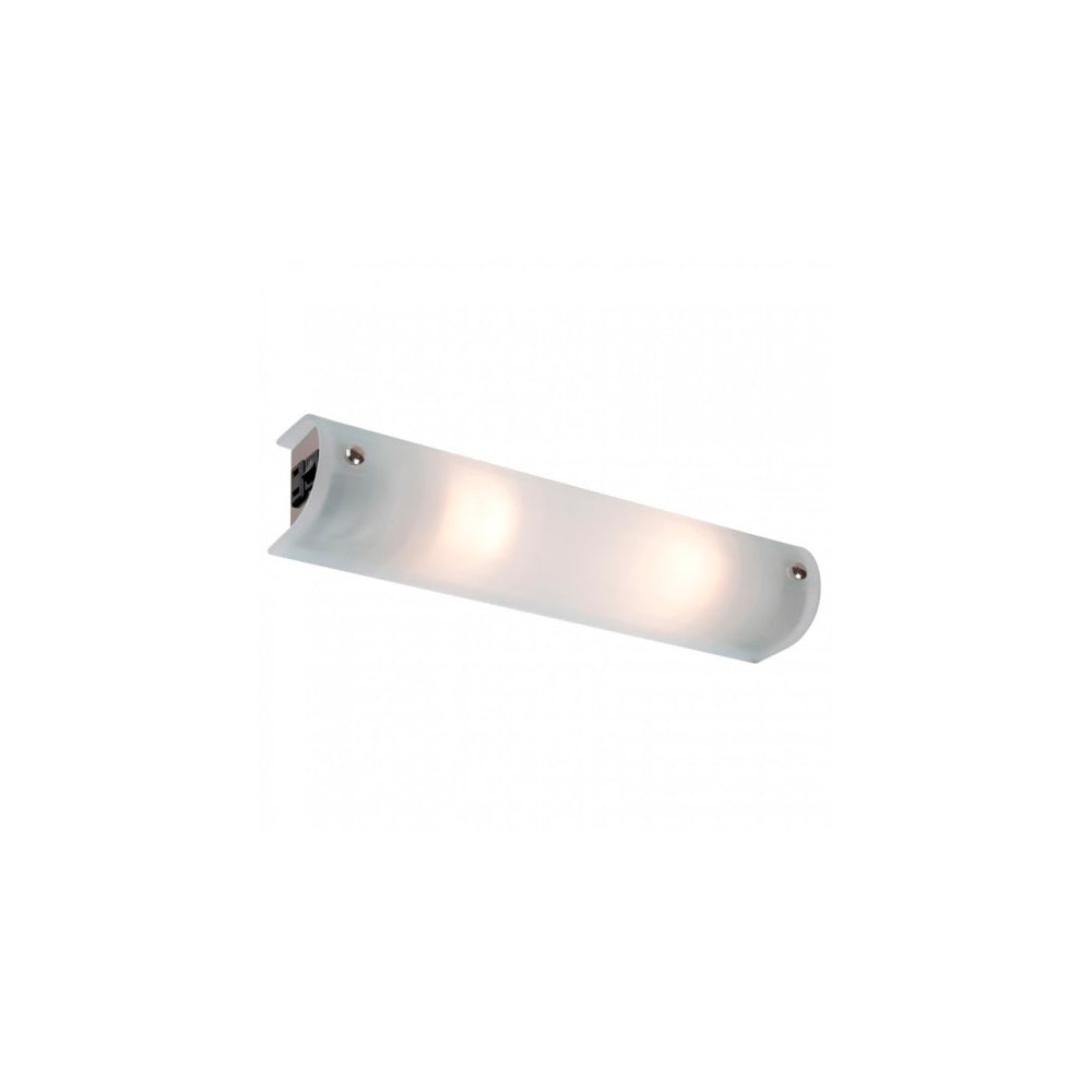 ARBOTANTE BARRA BANO 2 LUCES 80W MAX CON APAG CONTA CRISTAL OPALINO CALUX