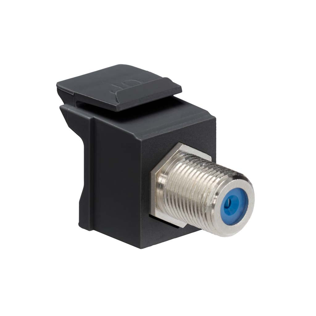CONECTOR PASANTE F QUICK PORT PLATEADO CUBIERTA NEGRA 41084-FEF LEVITON