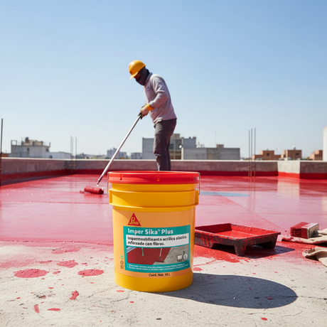 IMPERSIKA PLUS ROJO FIBRATADO 5 AÑOS CUBETA 18 LITROS