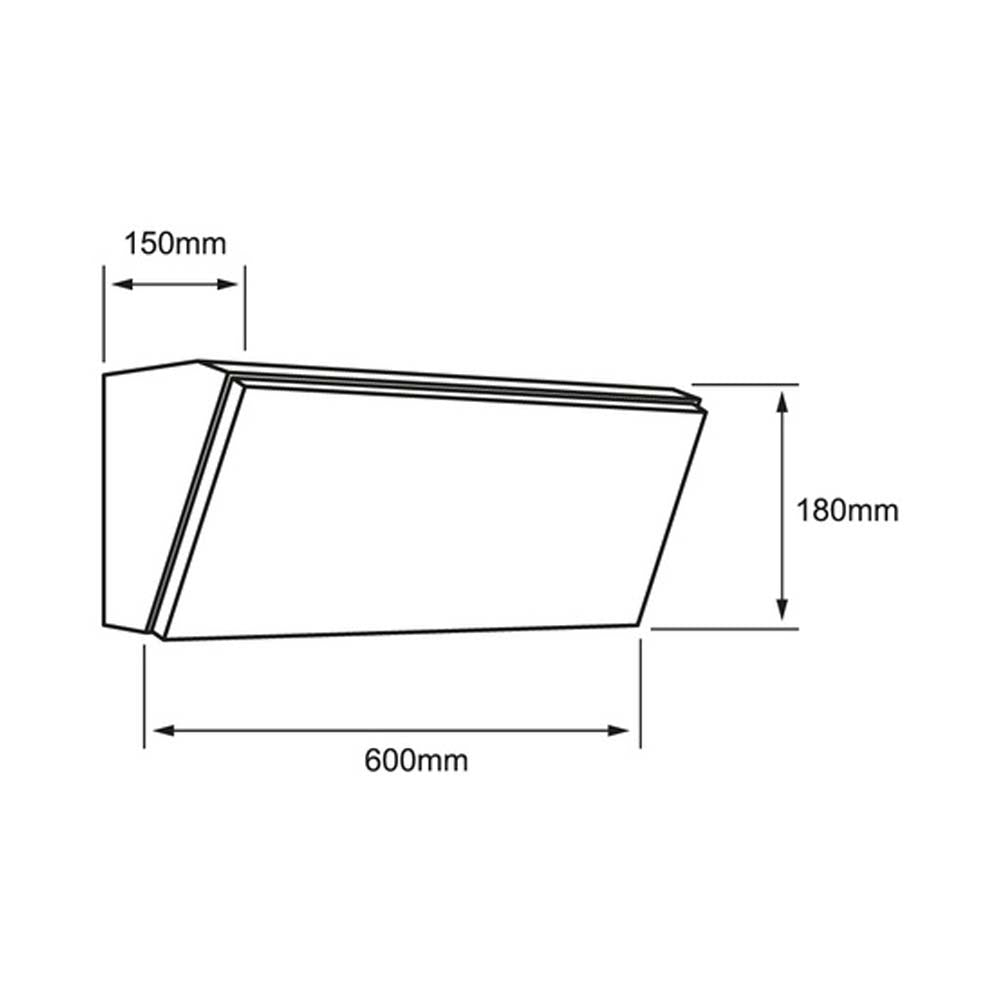 LUMINARIO EXT. LED SOBREP. MURO 42W/100-240V. 3000K GRIS LUZ CALIDA SUAVE MALMOK II