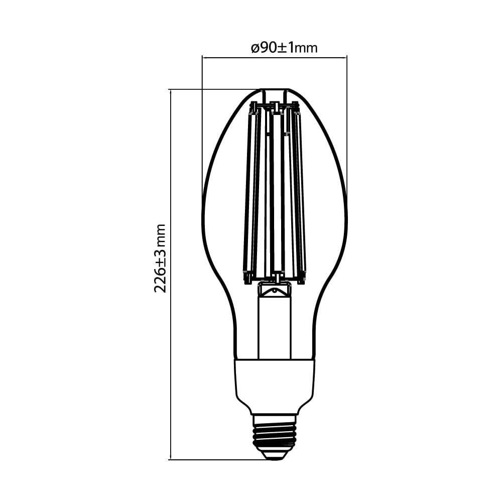 LAMPARA DE FILAMENTO LED 42W 120-277V CRI80 7500LM 5000K 25000HR IP65 BASE E27