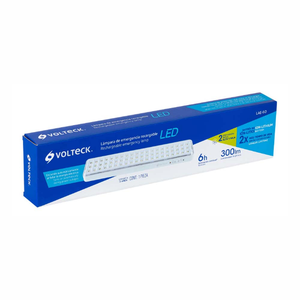 LAMPARA EMERGENCIA RECARGABLE 3W/120-240V. 300LM LAE-60 43008 TRUPER