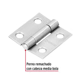 BISAGRA RECTANGULAR 1" ACERO PULIDO MCA TRUPER HERMEX *** OFRECER LBA10NI ***