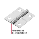 BISAGRA RECTANGULAR 1-1/2" ACERO PULIDO MCA TRUPER HERMEX *** OFRECER LBA15NI ***