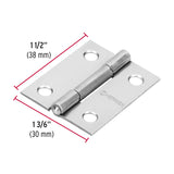 BISAGRA RECTANGULAR 1-1/2" ACERO PULIDO MCA TRUPER HERMEX *** OFRECER LBA15NI ***