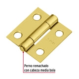 BISAGRA RECTANGULAR 1" ACERO LATON MCA TRUPER HERMEX *** OFRECER LBA10LB ***