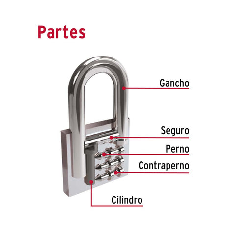 CANDADO DE HIERRO 45MM LARGO MCA TRUPER HERMEX *** OFRECER P22L45 ***