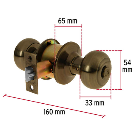 CERRADURA POMO LATON ANTIGUO OVAL RECAMARA MCA TRUPER HERMEX