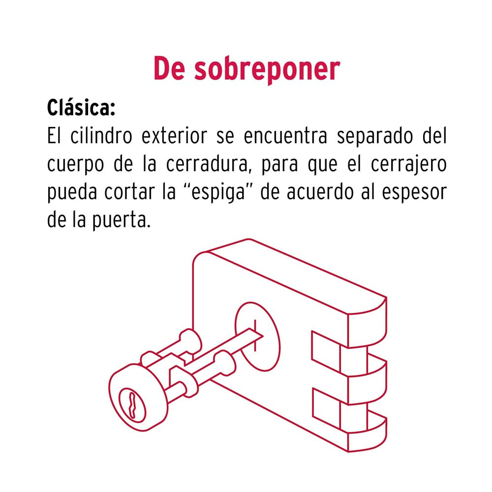 CERRADURA SOBREPONER PUERTA CORREDIZA CLASICA IZQUIERDA TRUPER