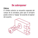 CERRADURA SOBREPONER PUERTA CORREDIZA CLASICA IZQUIERDA TRUPER