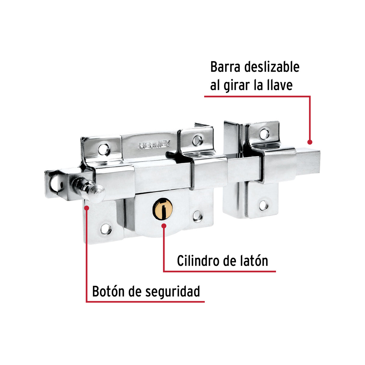 CERRADURA BARRA FIJA DERECHA BLISTER CB-40DB 43506 TRUPER