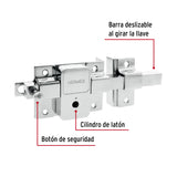 CERRADURA DE BARRA FIJA LLAVE TETRA DERECHA BLISTER