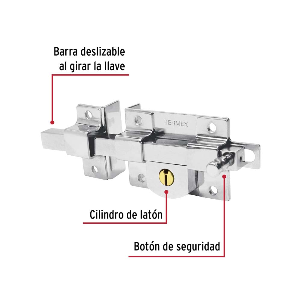 CERRADURA DE BARRA LIBRE IZQUIERDA HERMEX