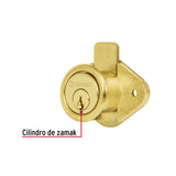 CERRADURA PARA MUEBLE MODELO 21 LATON MCA TRUPER HERMEX