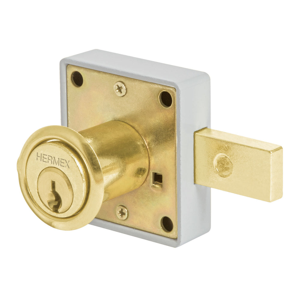 CERRADURA PARA MUEBLE MODELO 26 LATON MCA TRUPER HERMEX